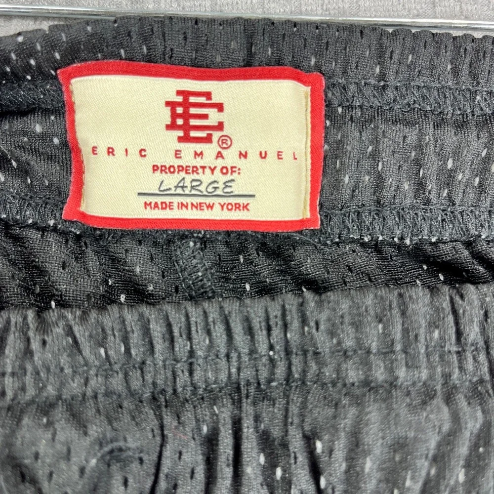 Eric Emanuel Mesh Shorts Mens Large Black EE Logo Basic Basketball Streetwear